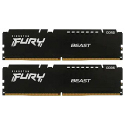 Модуль памяти Kingston Fury Beast Black DDR5 DIMM 6000MHz PC 48000 CL40  64Gb (2x32Gb) KF560C40BBK2 64