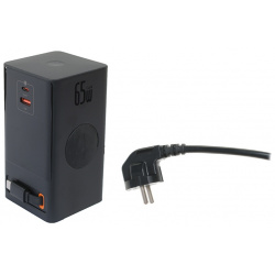 Зарядное устройство Baseus OS PowerCombo Digital PowerStrip 2AC+1U+1C+Retractable C 65W Black PSLR000301 