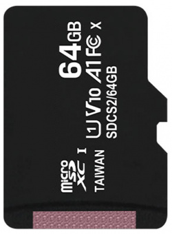 Карта памяти 64Gb  Kingston Micro Secure Digital HC Class10 UHS I Canvas Select SDCS2/64GBSP
