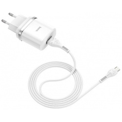 Зарядное устройство Hoco C12Q Smart 1xUSB 3A 18W QC3 0 / QC2 + кабель MicroUSB White 