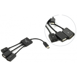 Хаб USB KS is OTG 2xUSB 2 0 MicroUSB F  Type C M 319