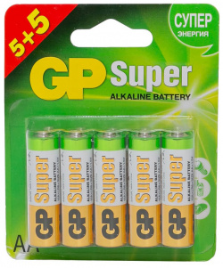 Батарейка AA  GP Super Alkaline 15A5/5 2CR10 (10 штук)