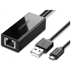 Сетевая карта Ugreen MicroUSB 2 0  100Mbps Ethernet Adapter 30985