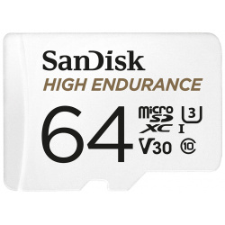 Карта памяти 64Gb  SanDisk High Endurance MicroSD XC Video Class 30 SDSQQNR 064G GN6IA