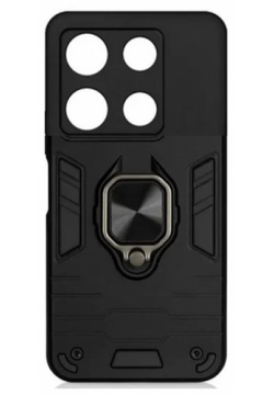 Чехол DF для Infinix Note 30 Pro 4G с магнитом и кольцом Black inArmor 11 GROUP 