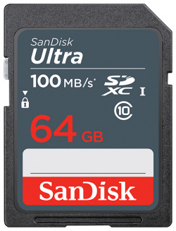Карта памяти 64Gb  SanDisk Ultra Secure Digital XC Class 10 UHS I SDSDUNR 064G GN3IN