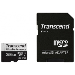 Карта памяти 256Gb  Transcend MicroSDXC 340S Class 10 UHS I U3 V30 A2 TS256GUSD340S с адаптером SD