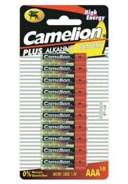 Батарейка AAA  Camelion Alkaline Plus LR03 BP10 (10 штук)