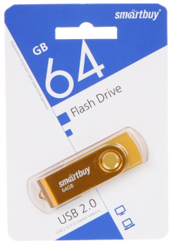 USB Flash Drive 64Gb  SmartBuy UFD 2 0 Twist Yellow SB064GB2TWY