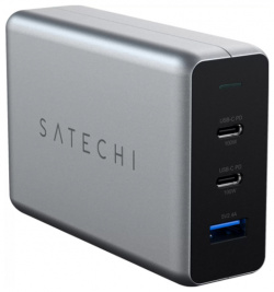 Зарядное устройство Satechi Compact Charger GaN Power USB Type Cx2/USB A Space Gray ST TC100GM EU 