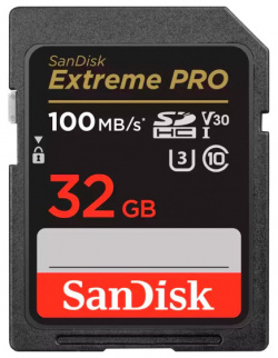Карта памяти 32Gb  SanDisk SDHC Class 10 V30 UHS I U3 Extreme Pro SDSDXXO 032G GN4IN