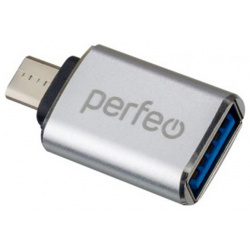 Аксессуар Perfeo PF VI O012 USB  MicroUSB OTG 3 0 Silver PF_C3002