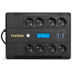 Источник бесперебойного питания ExeGate Neo Smart LHB 800 LCD AVR 8SH CH USB EX293857RUS