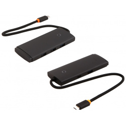 Хаб USB Baseus Lite Series 4 Port Type C  4xUSB 25cm Black WKQX030301
