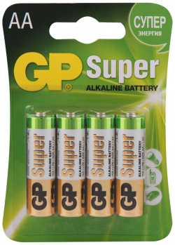 Батарейка AA  GP Alkaline Super LR6 15A 2CR4 (4 штуки)