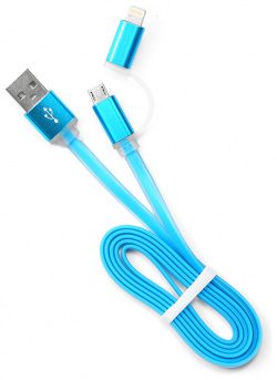Аксессуар Gembird Cablexpert USB AM/microBM 5P to iPhone Lightning 1m Blue CC mAPUSB2bl1m 