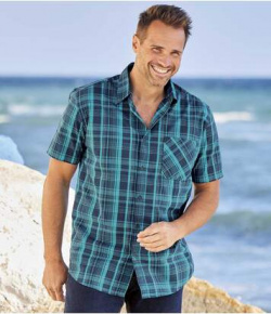 Рубашка из Поплина в Клетку Atlas For Men Идеально подходящая для пляжного