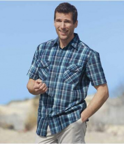 Рубашка в Клетку Atlas For Men с короткими рукавами из легкого