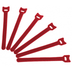 Стяжка липучка (6 шт ) Red Хомуты липучки для аккуратной организации кабельной