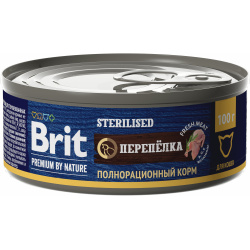 Brit Premium by Nature консервы для стерилизованных кошек (Перепёлка  100 г )