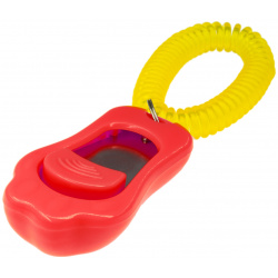 ZooOne кликер трехтоновый в форме лапки с браслетом (Красный) 