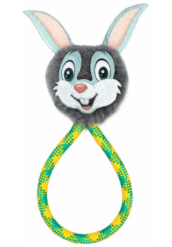 GoSi игрушка дразнилка "Заяц" на плетеном шнуре для собак (30 см ) 