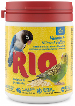 RIO Витаминно минеральные гранулы для волнистых и средних попугаев (120 г ) 