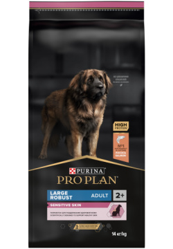 Pro Plan Large Adult Robust для крупных собак мощного телосложения с чувствительной кожей (Лосось  14 кг ) Purina