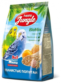 Happy Jungle Корм для волнистых попугаев (Злаковое ассорти  900 г )