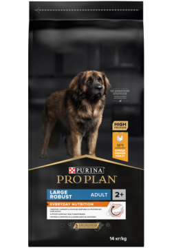 Pro Plan Large Adult Robust для взрослых собак крупных пород мощного телосложения (Курица  14 кг ) Purina