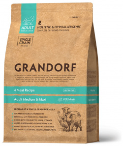 Grandorf 4 Meat & Rice Adult корм для взрослых собак средних и крупных пород (Мясное ассорти  10 кг )