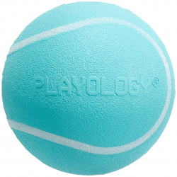 Playology Squeaky Chew Ball жевательный мяч с пищалкой и ароматом арахиса (6 см  Голубой)