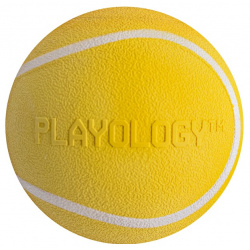Playology Squeaky Chew Ball жевательный мяч с пищалкой и ароматом курицы (8 см  Желтый)