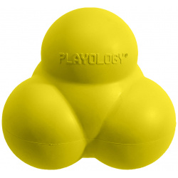 Playology Squeaky Bounce Ball жевательный тройной мяч с пищалкой и ароматом курицы (Желтый) 