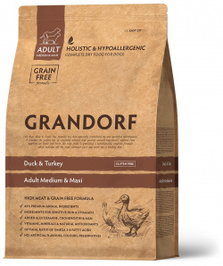 Grandorf Duck&Turkey корм для взрослых собак средних и крупных пород (Утка индейка  3 кг )