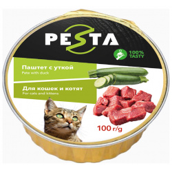 Pesta ламистер для кошек и котят паштет с уткой (100 г ) 