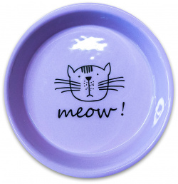 Mr Kranch миска керамическая для кошек MEOW (200 мл  Сиреневая)