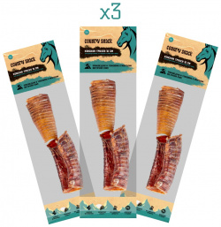 Country snack лакомство "Конская трахея" для собак (10 см) (3 упаковки по 50 г ) snaсk 