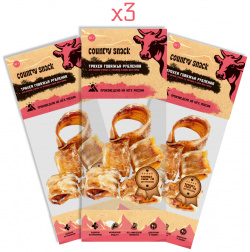 Country snack лакомство "Говяжья трахея рубленная" для собак (3 упаковки по 60 г ) snaсk 