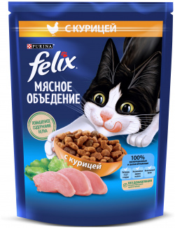 Felix Мясное объедение корм для кошек (Курица  200 г )