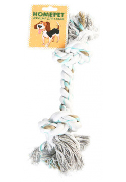 HOMEPET игрушка для собак канат с двумя узлами (27 см ) 