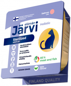 Jarvi мясной паштет с лососем для стерилизованных кошек (100 г ) 