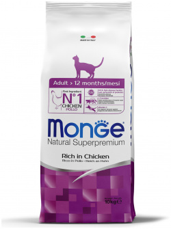 Monge Cat Adult корм для взрослых кошек (Курица  10 кг )