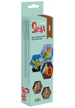 Snax Daily зерновые палочки для птиц (Орехи  2*50 г )