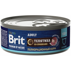Brit Premium by Nature консервы для кошек (Телятина со сливками  100 г )