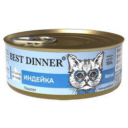 Best Dinner Vet Profi Renal консервы для кошек с заболеваниями почек (паштет) (Индейка  100 г )