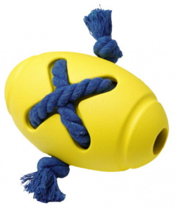 HOMEPET silver series игрушка для собак мяч регби с канатом (Желтый) 