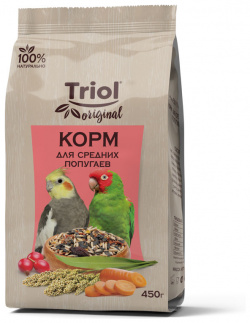 Triol Original корм для средних попугаев (Злаковое ассорти  450 г )