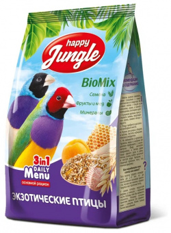Happy Jungle Корм для экзотических птиц (Злаковое ассорти  500 г )