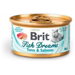 Brit Fish Dreams консервы для кошек (Тунец и лосось  80 г )